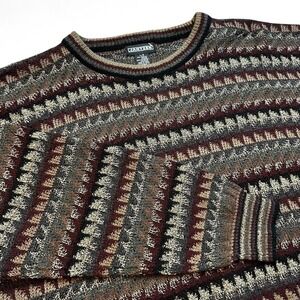 Vintage Jantzen knitted geometric grandpa grunge  crewneck sweater size large